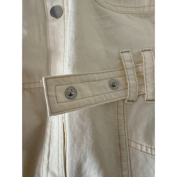 Isabel Marant Etoile Kiara Belted Cotton Poplin Romper Jumpsuit Ecru Sz 4 EU 36 - Picture 14 of 16